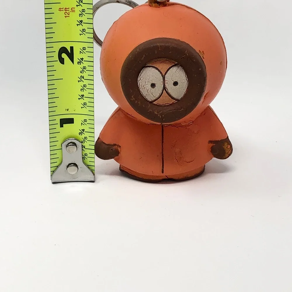Vintage 1998 South Park Kenny McCormick Keychain Comedy Central Orange Foam Toy